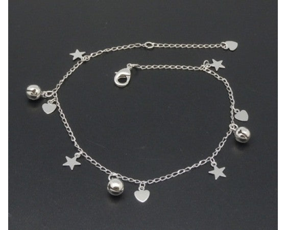 Anklet - Charms - 25mm - Platinum