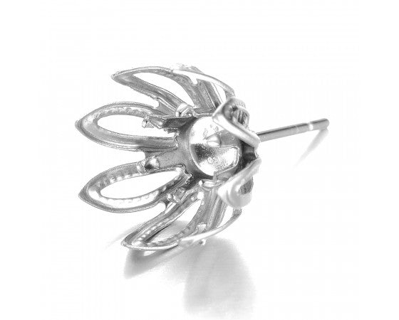 Ear Post - Flower - 11mm - 1 pair - Stainless Steel