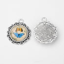 Bezel Pendant Kit - Round - 30mm - Butterfly Cabochon