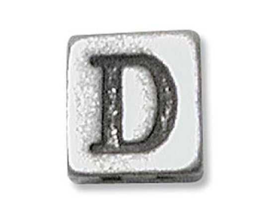 Metal (Pewter) - Cube - Alphabet - 6mm - 1 piece