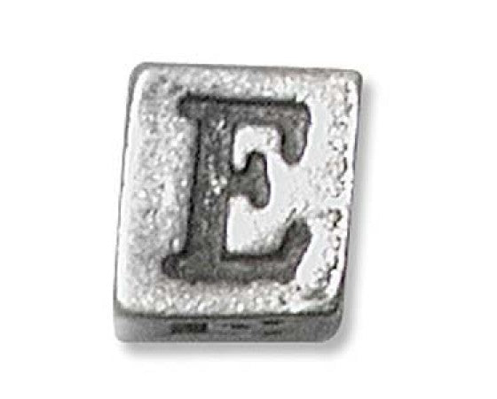 Metal (Pewter) - Cube - Alphabet - 6mm - 1 piece