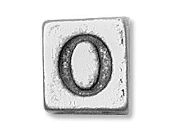 Metal (Pewter) - Cube - Alphabet - 6mm - 1 piece