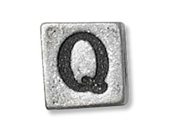 Metal (Pewter) - Cube - Alphabet - 6mm - 1 piece