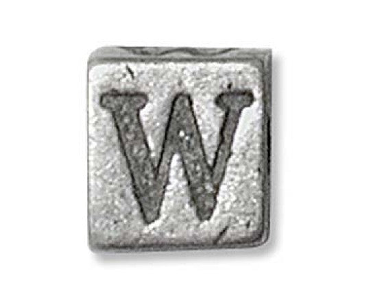 Metal (Pewter) - Cube - Alphabet - 6mm - 1 piece