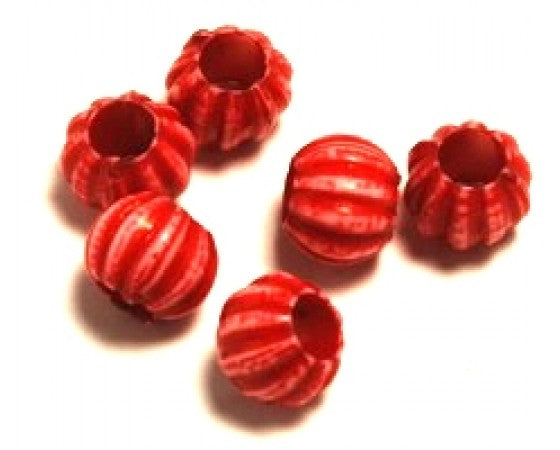 Acrylic - Round - Pumpkin - 10mm - 40 pieces