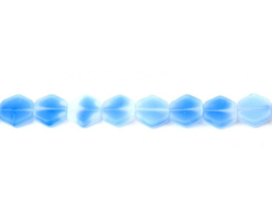 Glass - Polygon - 10mm - 18 pieces - Whtie and Blue