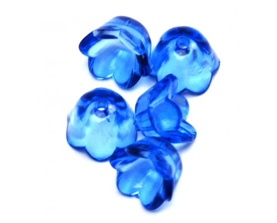 Acrylic - Flowers - Transparent - 6mm x 10mm - 40 pieces