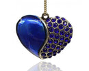 Pendant - Heart - Enamel and Rhinestone - 42mm x 48mm - 1 piece