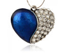 Pendant - Heart - Enamel and Rhinestone - 42mm x 48mm - 1 piece