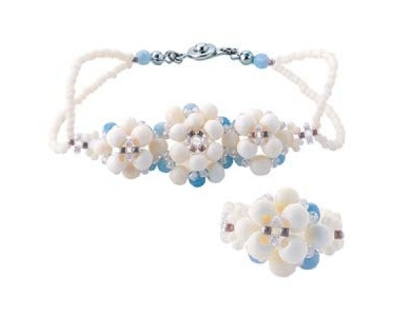 Miyuki - Bone Bead Flower Bracelet and Ring Kit