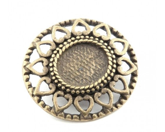 Buttons - Metal - Shank - Antique Bronze - 1 piece