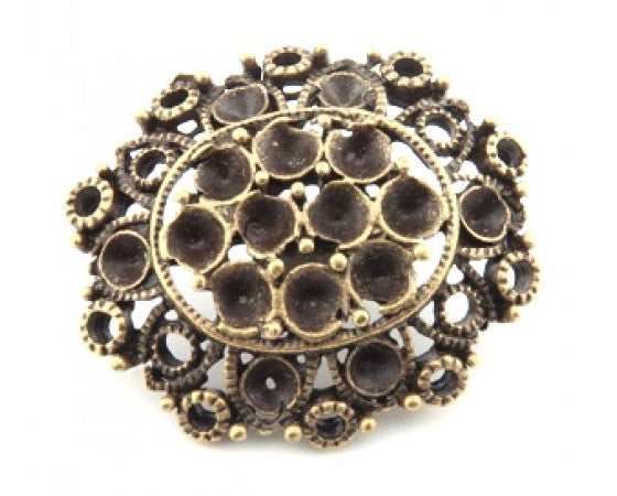 Buttons - Metal - Shank - Antique Bronze - 1 piece