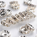 Rondelles with Rhinestones - 10mm - 20 pieces