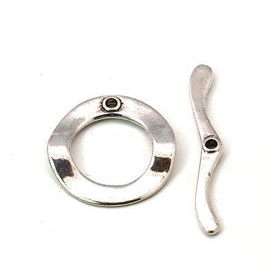 Toggle Clasp - Round - 30mm x 6mm - Antique Silver - 1 Set