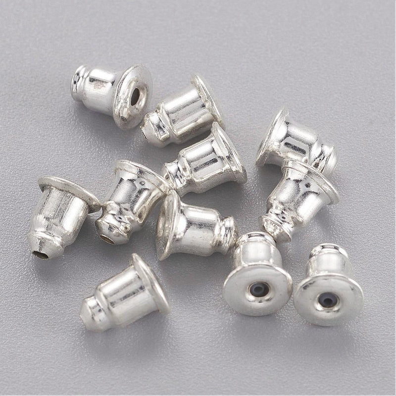 Earring Back - Nut - 5mm - Silver