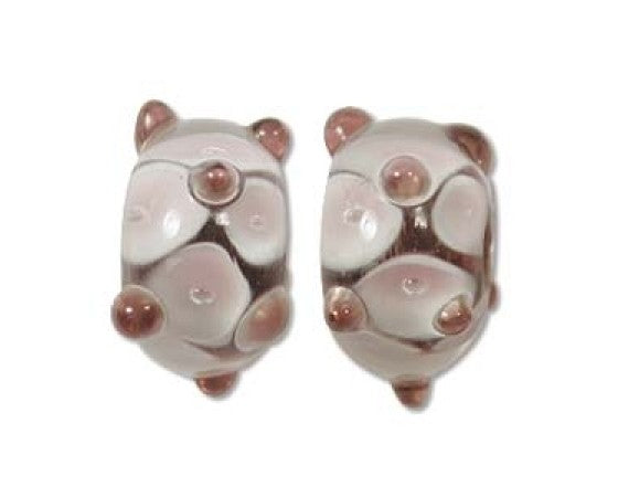 Lampwork - Abacus (Bumpy) 14mm x 9mm - 10 pieces