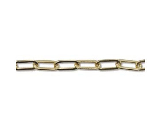 Chain - Flat Elongated - 2.3mm - Gold Plated - 1 meter