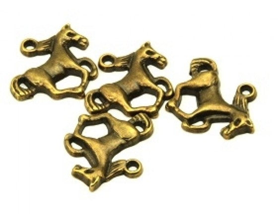Charms - Horses - 21mm x 17mm - 10 pieces - Antique Bronze