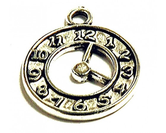 Charms - Clock - 20mm - 10 pieces - Antique Silver