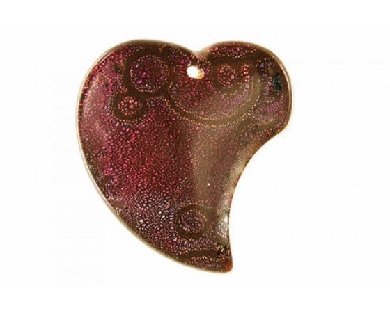 Dichroic - Heart - 30mm x 33mm - 1 piece