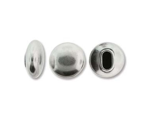 Clasp - Double - Oval - Glue In - 16.4mm x 7.7mm - 1 piece - Antique Silver