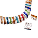 Squaredelles with Rhinestones - 6mm - 20 pieces