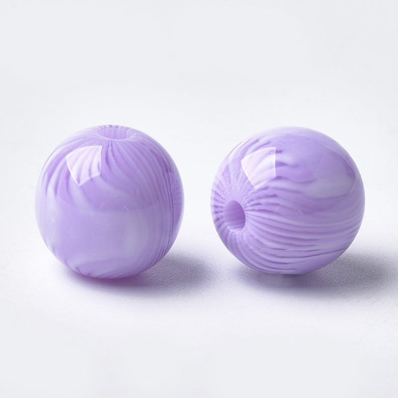 Resin - Round- 12mm - 10 pieces - Lilac