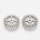 Charms - Steampunk Cogs -12mm - 10 pieces - Antique Silver