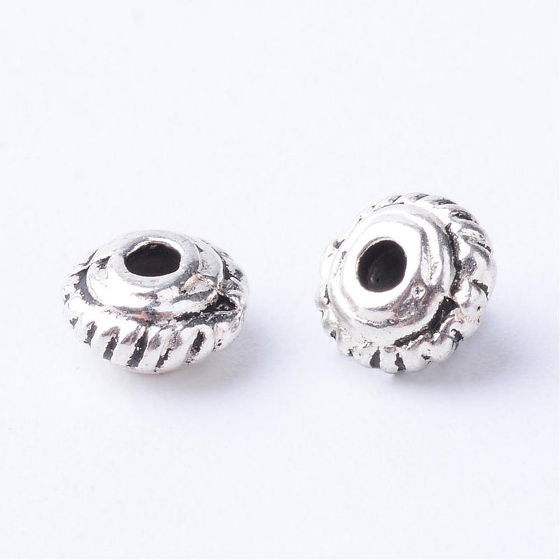 Metal - Rondelle - 5mm x 3mm - Antique Silver