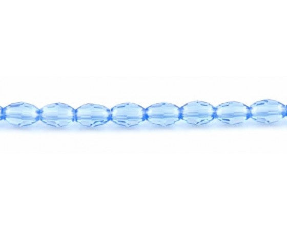Glass - Oval (Faceted) - 6mm x 4mm - 42cm Strand