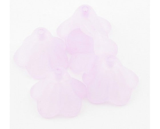 Acrylic - Flowers - Transparent and Frosted - 10mm x 15mm - 20 pieces