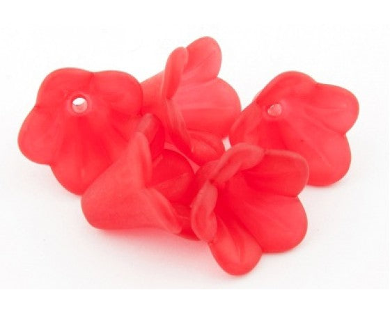 Acrylic - Flowers - Transparent and Frosted - 10mm x 15mm - 20 pieces