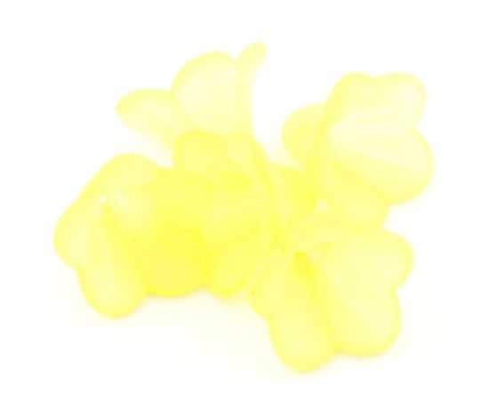Acrylic - Flowers - Transparent and Frosted - 10mm x 15mm - 20 pieces