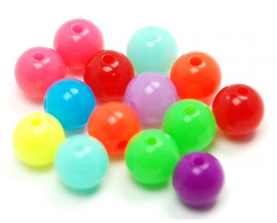 Acrylic - Round - Fluorescent - 8mm - 40 pieces