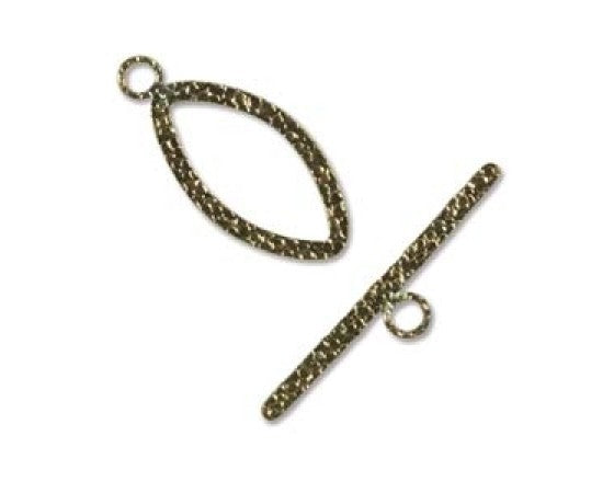 Toggle Clasp (Textured) - Gold Filled - 26mm x 12mm (0.96gm) - 1 Set