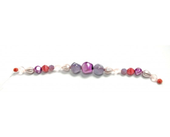Glass - Assorted - Shape and Size - 1 strand (19 beads) - Purple Tones