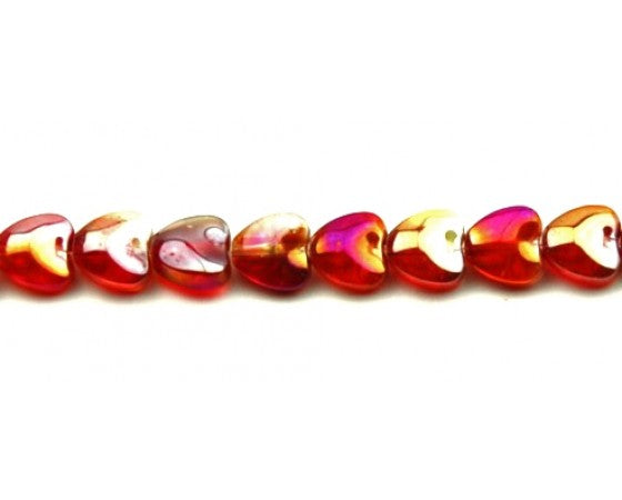 Glass - Heart - 8mm x 8mm - 1 strand