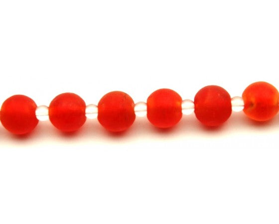 Glass - Round (Frosted) - 12mm - 1 strand