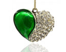 Pendant - Heart - Enamel and Rhinestone - 42mm x 48mm - 1 piece