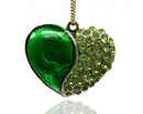 Pendant - Heart - Enamel and Rhinestone - 42mm x 48mm - 1 piece