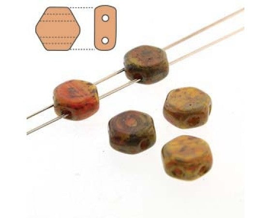 Czech - Honeycomb - Two Holed - 6mm - 1 strand (30 beads)