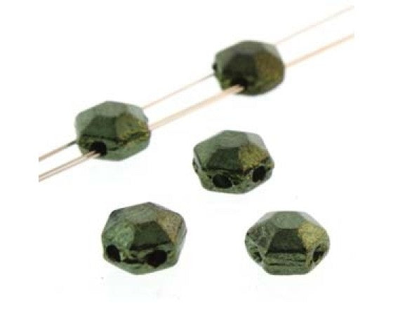 Czech - Honeycomb Jewel - Two Holed - Chiseled - 6mm - 1 strand (30 beads)