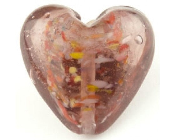 Lampwork - Heart - 30mm - 1 piece - Burgandy