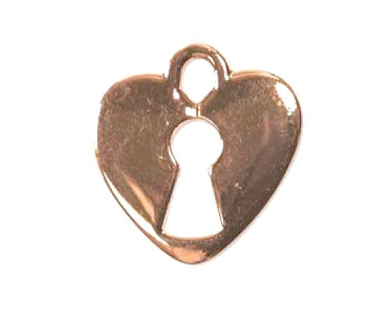 Pendant - Heart with Key Hole - 19mm