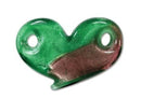 Art Glass - Heart (Two Holes) - 42mm x 27mm - 1 piece