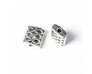 Metal - Square (Flat) - 10mm - 10 pieces - Antique Silver