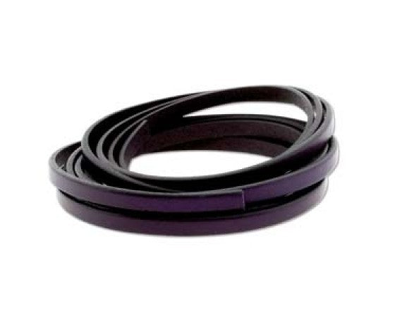 Licorice Leather - Flat - 5mm x 2mm - 1 meter
