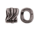 Slider Bead - Oval - 12mm x 16mm - 1 piece - Antique Silver