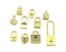 Charms - Locks - 10 pieces - Antique Gold