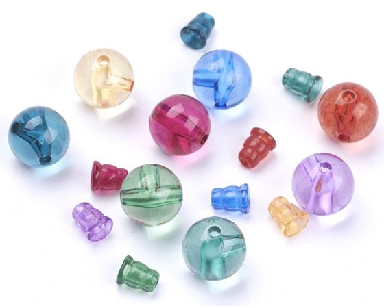 Resin - Guru Bead - 3 Hole - 14mm - 1 set